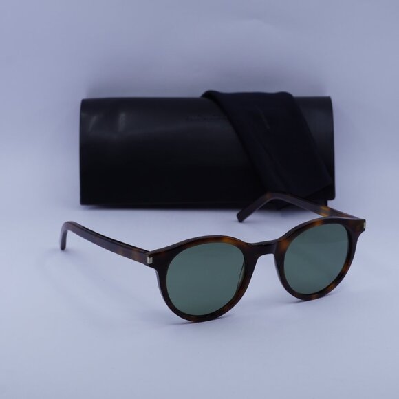 Saint Laurent SL342 003 Round Sunglasses - Havana/Green - Picture 8 of 10